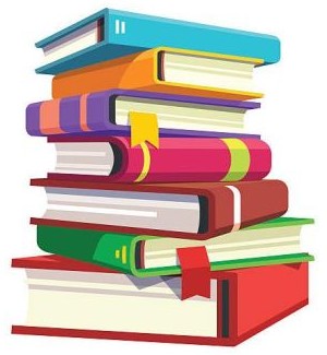 illustration pile of books
